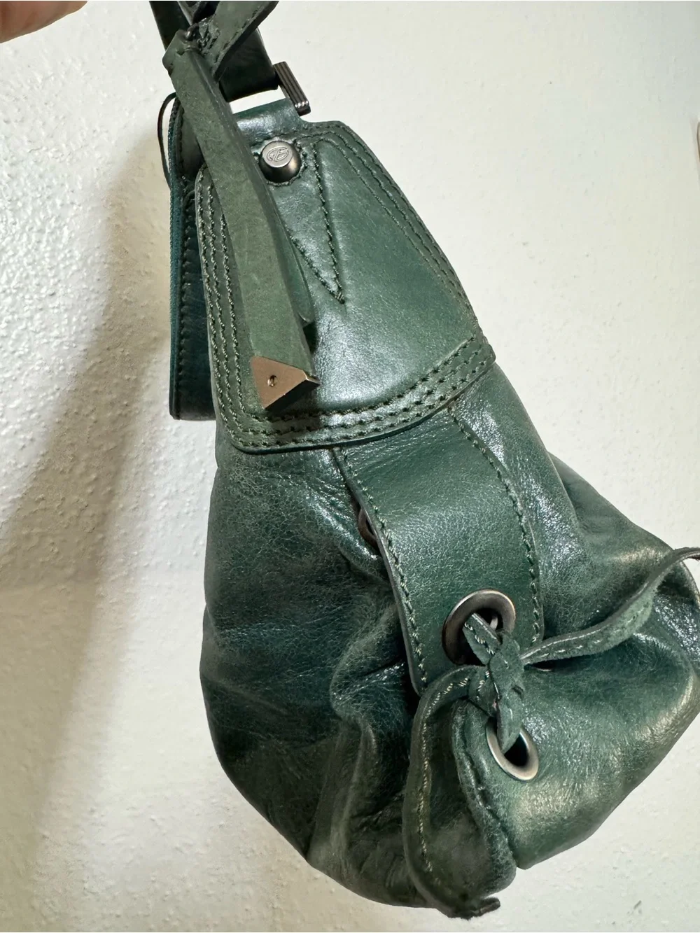 Francesco Biasia Dark Green Leather Hobo